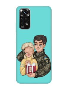 Матовий бірюзовий чохол на Xiaomi Redmi Note 11 :: Подарунок Перемога (патріотичний принт 178)