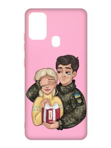 Матовий рожевий чохол на Samsung Galaxy M30s/M21 :: Подарунок Перемога (патріотичний принт 178)