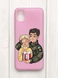 Матовий рожевий чохол на Samsung Galaxy A04E/A042 :: Подарунок Перемога (патріотичний принт 178)