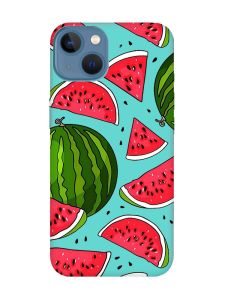 Матовий бірюзовий чохол на Apple iPhone 13 :: Кавуни (принт 341)