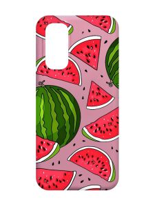 Матовий рожевий чохол на Xiaomi Redmi Note 11 4G :: Кавуни (принт 341)