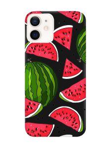 Матовий чорний чохол на Apple iPhone 12 / 12 Pro (6.1) :: Кавуни (принт 341)