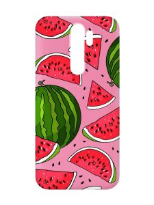 Матовий рожевий чохол на Xiaomi Redmi Note 8 Pro :: Кавуни (принт 341)