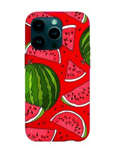 Матовий червоний чохол на Apple iPhone 14 Pro :: Кавуни (принт 341)