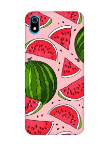 Матовий рожевий чохол на Xiaomi Redmi 7A :: Кавуни (принт 341)