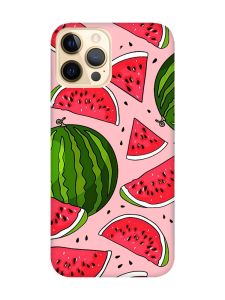 Матовий рожевий чохол на Apple iPhone 12 Pro Max :: Кавуни (принт 341)