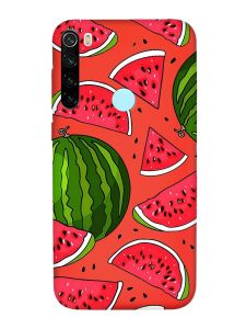 Матовий червоний чохол на Xiaomi Redmi Note 8T :: Кавуни (принт 341)