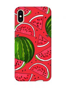 Матовий червоний чохол на iPhone XS MAX :: Кавуни (принт 341)