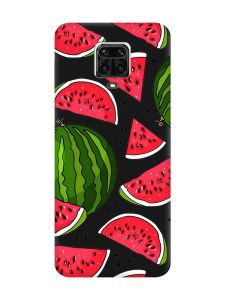 Матовий чорний чохол на Xiaomi Redmi Note 9 Pro / 9S / 9 Pro Max :: Кавуни (принт 341)