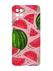 Матовий рожевий чохол на Samsung Galaxy A12 :: Кавуни (принт 341)