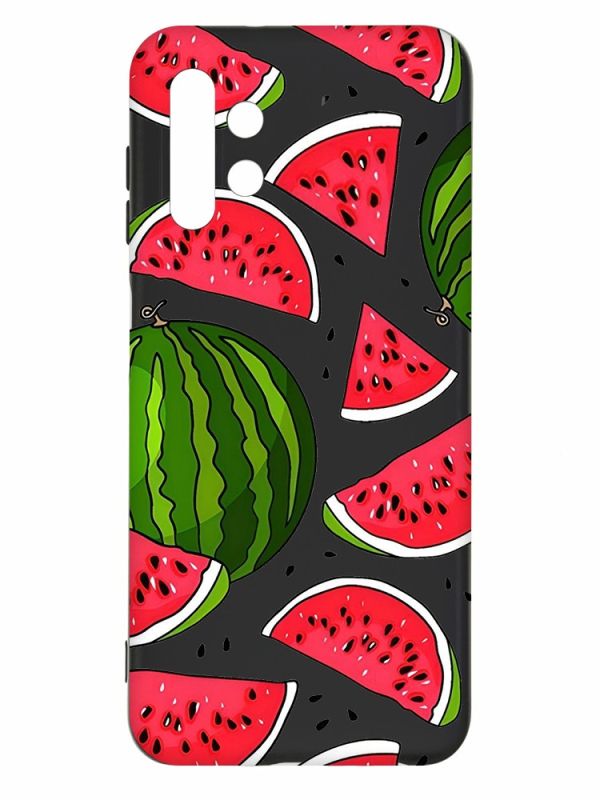 Матовий чорний чохол на Samsung Galaxy A13 4G :: Кавуни (принт 341)