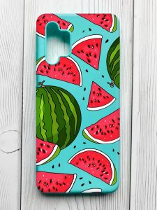 Матовий бірюзовий чохол на Samsung Galaxy A32 :: Кавуни (принт 341)