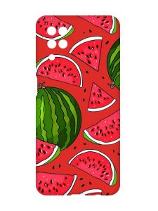 Матовий червоний чохол на Samsung Galaxy A12 :: Кавуни (принт 341)