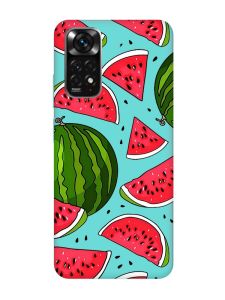 Матовий бірюзовий чохол на Xiaomi Redmi Note 11 :: Кавуни (принт 341)