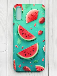 Чохол з бірюзовими боками на Xiaomi Redmi 9А :: Скибки кавуна (принт 340)