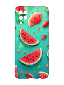 Чохол з рожевими боками на Samsung Galaxy A12 :: Скибки кавуна (принт 340)