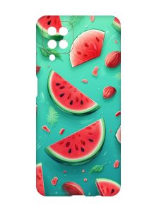 Чохол з червоними боками на Samsung Galaxy A12 :: Скибки кавуна (принт 340)