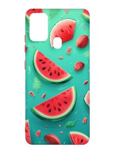 Чохол з червоними боками на Samsung Galaxy M30s/M21 :: Скибки кавуна (принт 340)