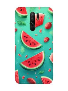 Чохол з червоними боками на Xiaomi Redmi Note 8 Pro :: Скибки кавуна (принт 340)