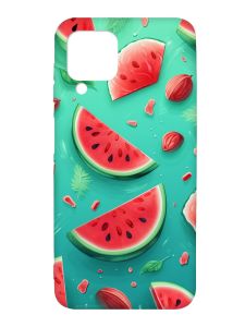 Чохол з чорними боками на Samsung Galaxy A12 :: Скибки кавуна (принт 340)