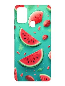Чохол з чорними боками на Samsung Galaxy M30s/M21 :: Скибки кавуна (принт 340)