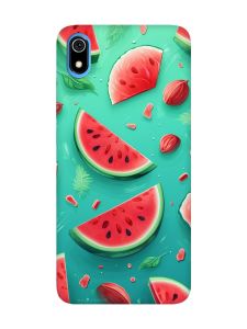 Чохол з чорними боками на Xiaomi Redmi 7A :: Скибки кавуна (принт 340)