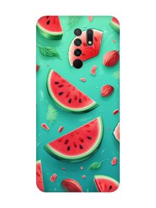 Чохол з чорними боками на Xiaomi Redmi 9 :: Скибки кавуна (принт 340)