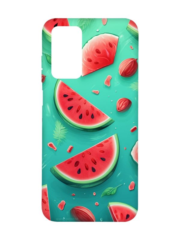 Чохол з чорними боками на Xiaomi Redmi Note 11 4G :: Скибки кавуна (принт 340)