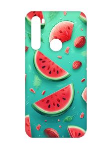 Чохол з чорними боками на Xiaomi Redmi Note 8 :: Скибки кавуна (принт 340)