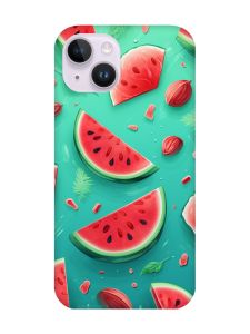 Чохол із захистом камери на iPhone 14 :: Скибки кавуна (принт 340)