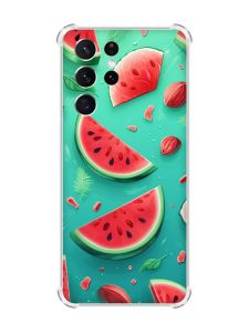 Чохол з потовщеними кутами на Samsung Galaxy S21 Ultra :: Скибки кавуна (принт 340)