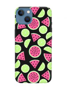 Матовий чорний чохол на Apple iPhone 13 :: Кавуни и лайм (принт 345)
