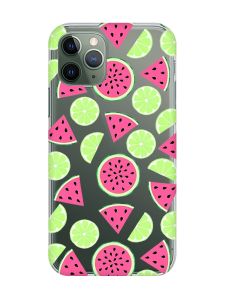 Прозорий чохол на iPhone 12 / 12 Pro :: Кавуни и лайм (принт 345)