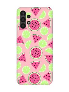 Матовий рожевий чохол на Samsung A13 4G :: Кавуни и лайм (принт 345)