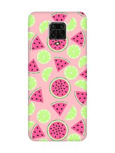 Матовий рожевий чохол на Xiaomi Redmi Note 9 Pro / 9S / 9 Pro Max :: Кавуни и лайм (принт 345)