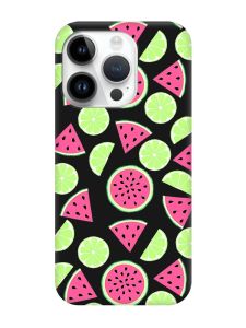 Матовий чорний чохол на Apple iPhone 14 Pro :: Кавуни и лайм (принт 345)