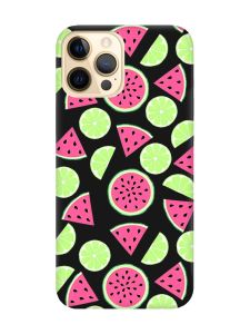 Матовий чорний чохол на Apple iPhone 12 Pro Max :: Кавуни и лайм (принт 345)
