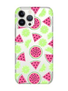 Прозорий чохол із захистом камери на iPhone 14 Pro :: Кавуни и лайм (принт 345)