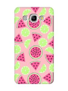 Матовий рожевий чохол на Samsung Galaxy J5(2016) J510 :: Кавуни и лайм (принт 345)