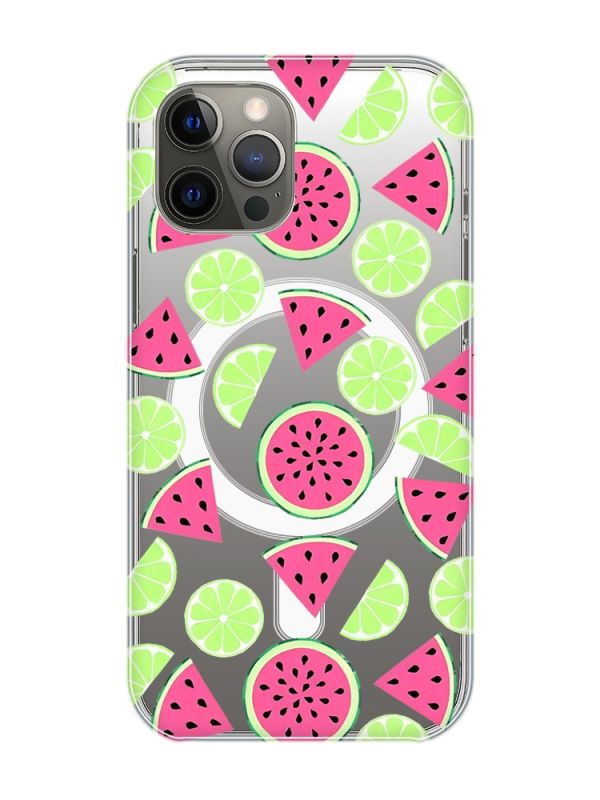 Магнітний чохол на iPhone 12 Pro Max із підтримкою MagSafe :: Кавуни и лайм (принт 345)