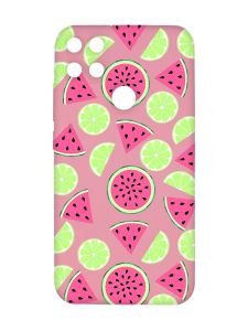 Матовий рожевий чохол на Xiaomi Redmi 10C :: Кавуни и лайм (принт 345)