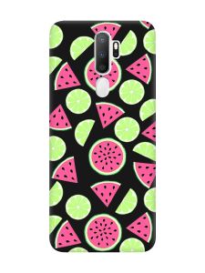 Матовий чорний чохол на Oppo A5 :: Кавуни и лайм (принт 345)