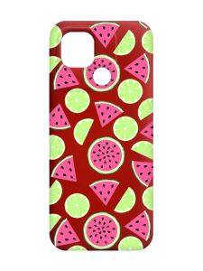Матовий червоний чохол на Xiaomi Redmi 10C :: Кавуни и лайм (принт 345)