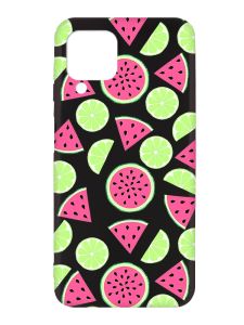 Матовий чорний чохол на Samsung Galaxy A12 :: Кавуни и лайм (принт 345)