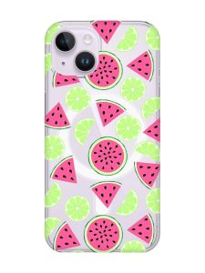 Магнітний чохол на iPhone 14 із підтримкою MagSafe :: Кавуни и лайм (принт 345)