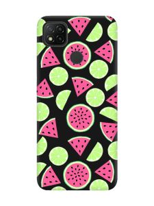 Матовий чорний чохол на Xiaomi Redmi 9C/10A :: Кавуни и лайм (принт 345)