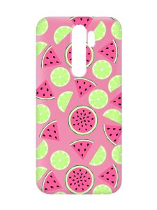 Матовий рожевий чохол на Xiaomi Redmi Note 8 Pro :: Кавуни и лайм (принт 345)