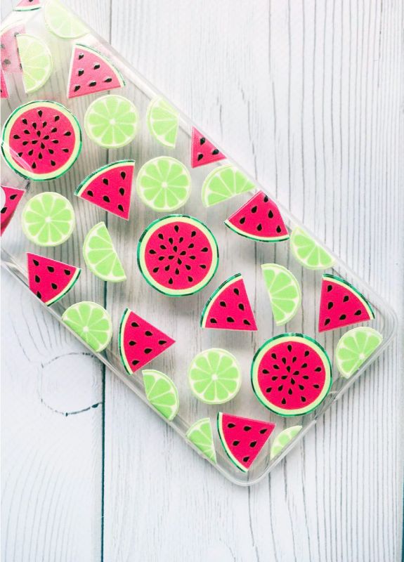 Прозорий чохол на Xiaomi Redmi 10C :: Кавуни и лайм (принт 345)