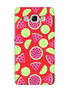 Матовий червоний чохол на Samsung Galaxy J5 (2016) J510 :: Кавуни и лайм (принт 345)