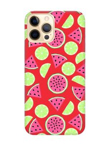 Матовий червоний чохол на Apple iPhone 12 Pro Max :: Кавуни и лайм (принт 345)